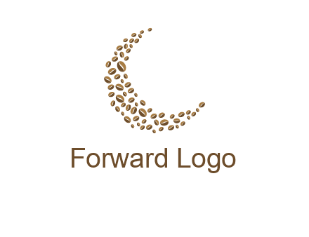 coffee beans forming crescent moon logo