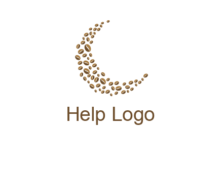 coffee beans forming crescent moon logo