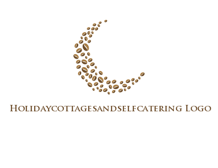 coffee beans forming crescent moon logo