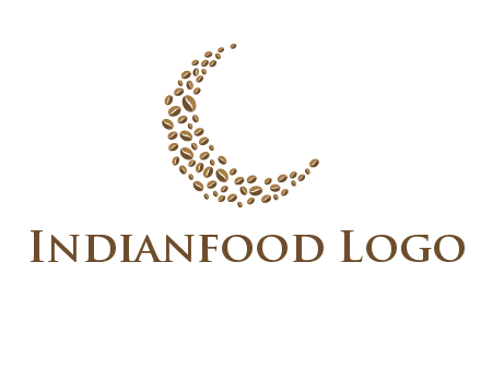coffee beans forming crescent moon logo