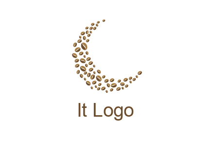 coffee beans forming crescent moon logo