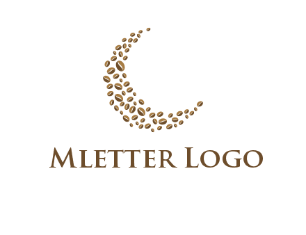coffee beans forming crescent moon logo