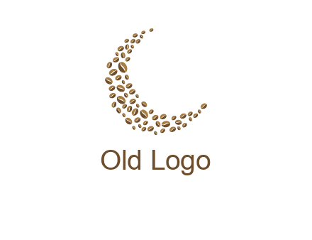coffee beans forming crescent moon logo