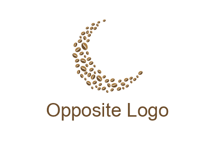 coffee beans forming crescent moon logo