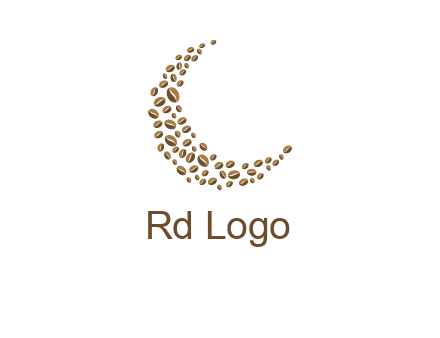 coffee beans forming crescent moon logo