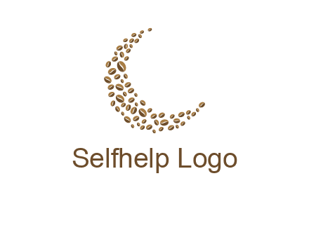 coffee beans forming crescent moon logo