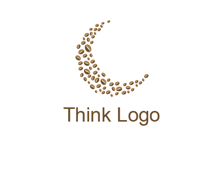 coffee beans forming crescent moon logo