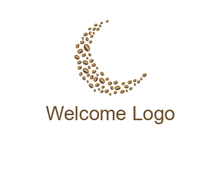 coffee beans forming crescent moon logo