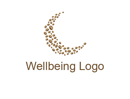 coffee beans forming crescent moon logo
