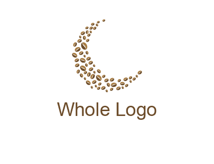 coffee beans forming crescent moon logo