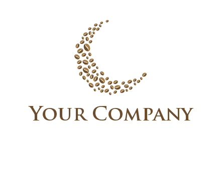 coffee beans forming crescent moon logo