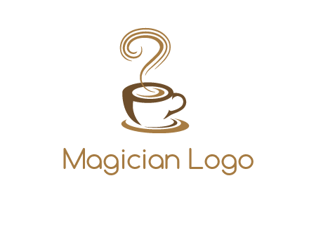 round steam on coffee cup logo