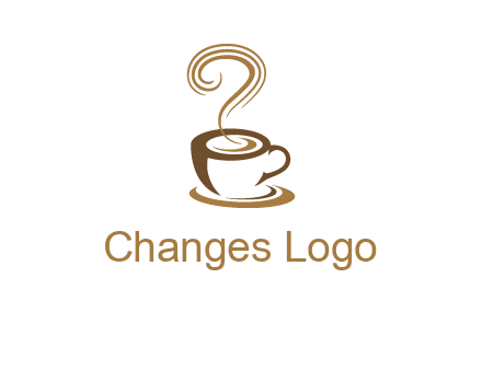 round steam on coffee cup logo