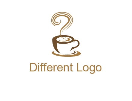 round steam on coffee cup logo
