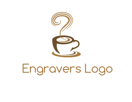 round steam on coffee cup logo