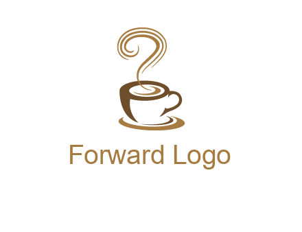 round steam on coffee cup logo