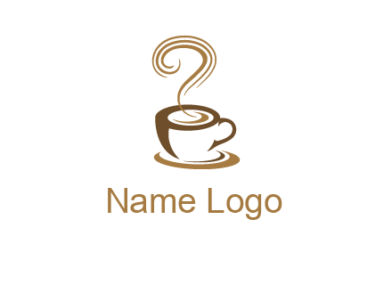 round steam on coffee cup logo
