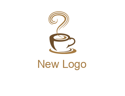 round steam on coffee cup logo