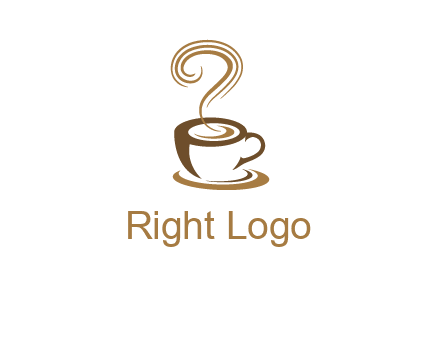 round steam on coffee cup logo