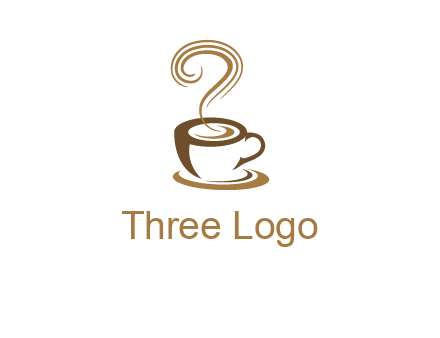 round steam on coffee cup logo