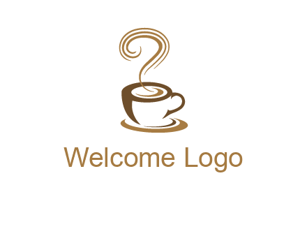 round steam on coffee cup logo