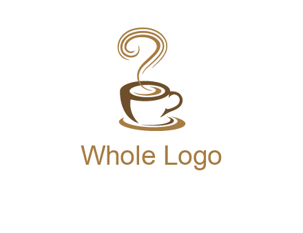 round steam on coffee cup logo