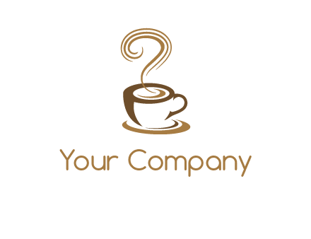 round steam on coffee cup logo