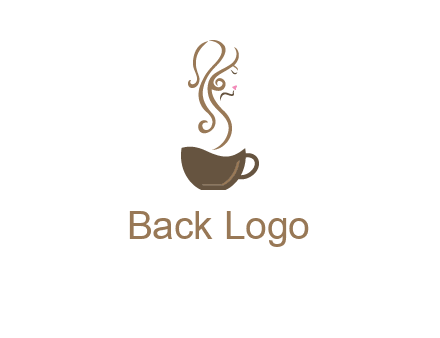 woman steam shape on coffee logo