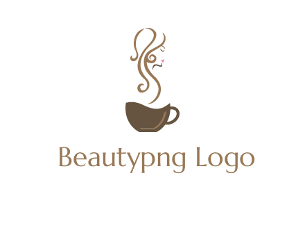 woman steam shape on coffee logo