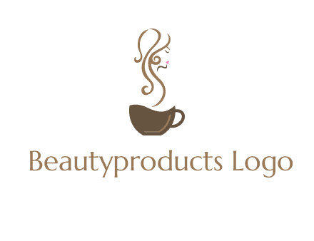 woman steam shape on coffee logo