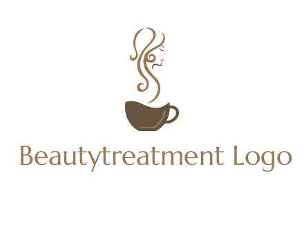 woman steam shape on coffee logo