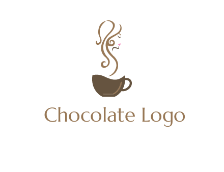 woman steam shape on coffee logo