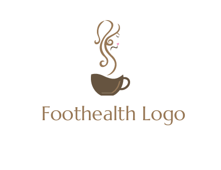 woman steam shape on coffee logo