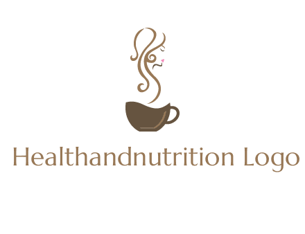 woman steam shape on coffee logo