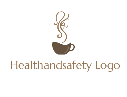 woman steam shape on coffee logo
