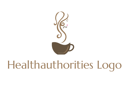 woman steam shape on coffee logo