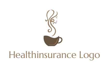 woman steam shape on coffee logo
