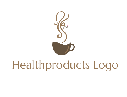 woman steam shape on coffee logo