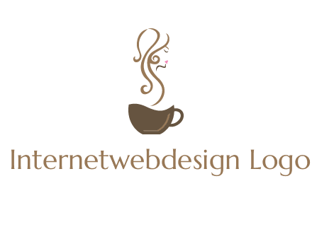 woman steam shape on coffee logo
