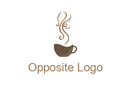 woman steam shape on coffee logo