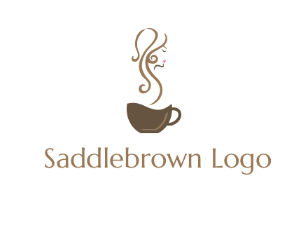 woman steam shape on coffee logo