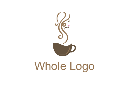woman steam shape on coffee logo