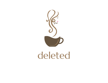 woman steam shape on coffee logo