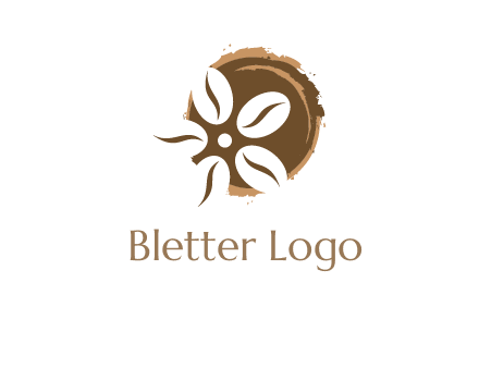 coffee beans flower logo