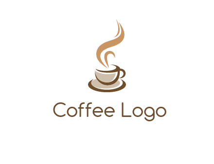 abstract steam on coffee cup logo