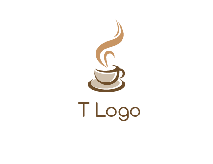 abstract steam on coffee cup logo