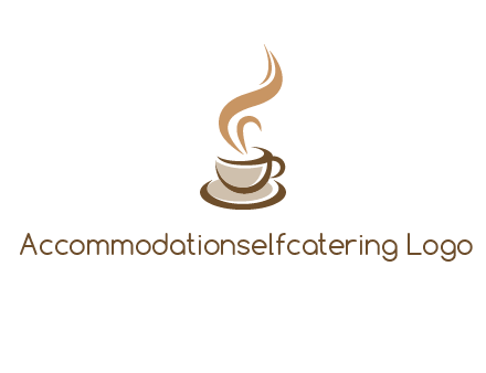 abstract steam on coffee cup logo