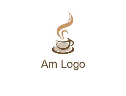 abstract steam on coffee cup logo