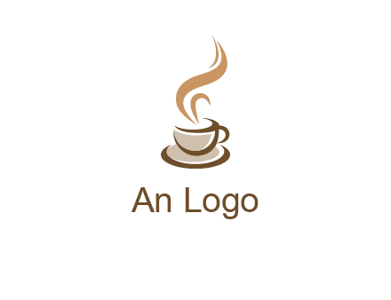 abstract steam on coffee cup logo