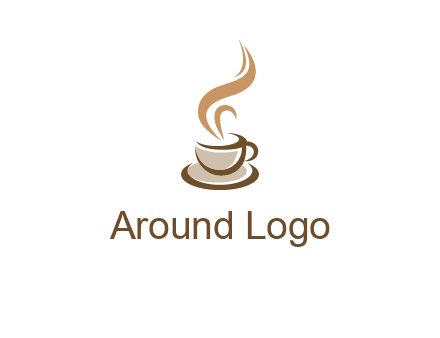 abstract steam on coffee cup logo